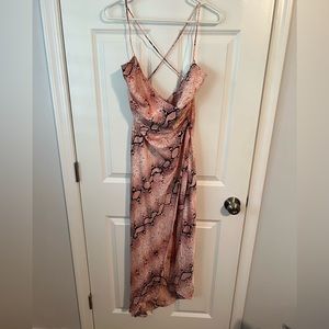 Pink Snake Skin Print Dress